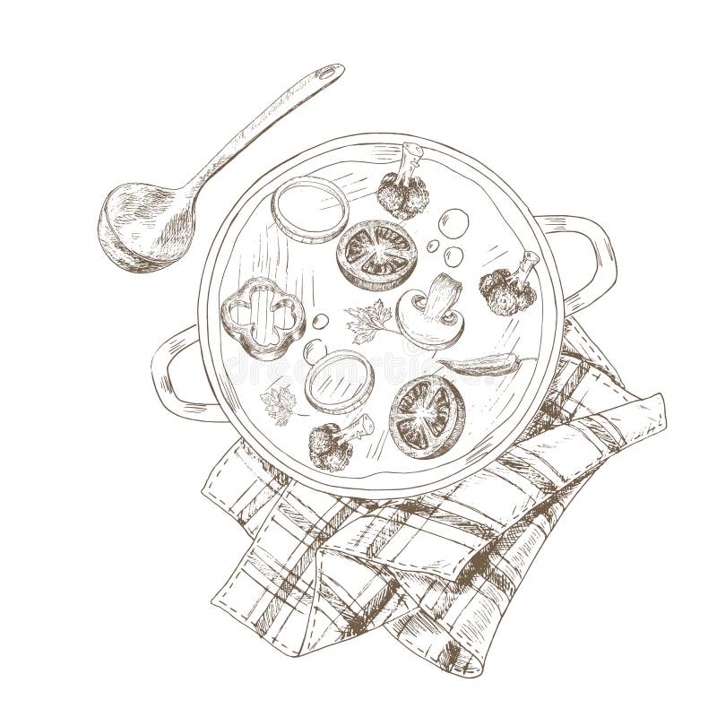 Sketch vegetable soup