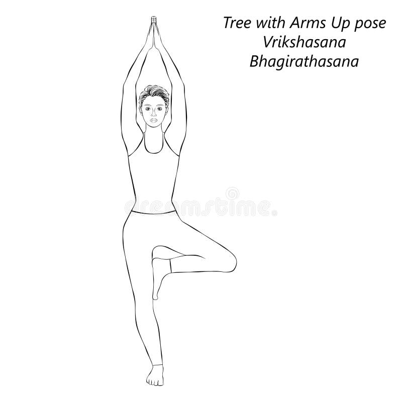 Indian girl is doing vrikshasana tree yoga pose