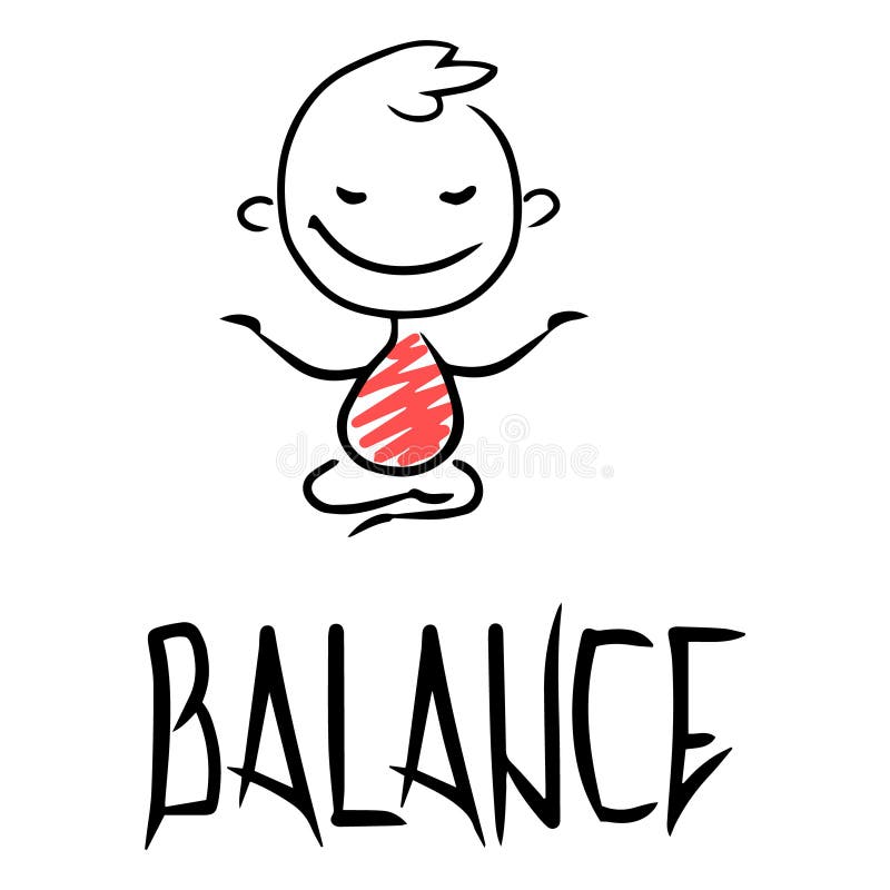 Sketch of a work leader balans. Hand drawn cartoon vector illustration for business design. royalty free illustration