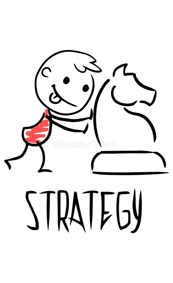 Sketch of a work leader strategy. Doodle cute concept about power. Hand drawn cartoon vector illustration for business design. stock illustration