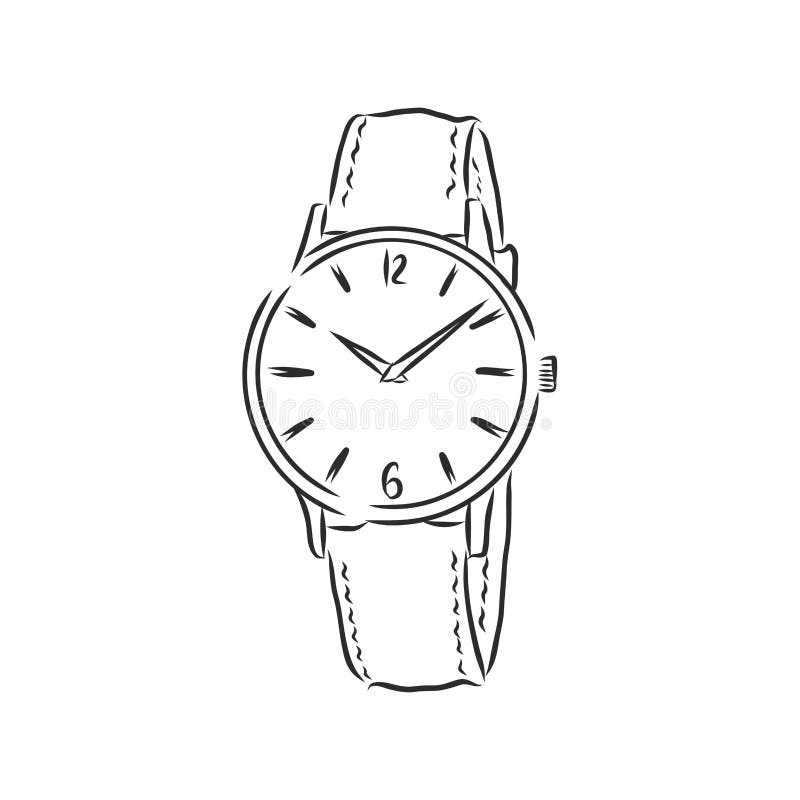 Wrist watch sketch icon Royalty Free Vector Image