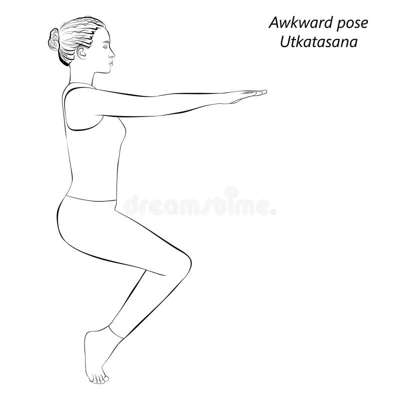 https://thumbs.dreamstime.com/b/sketch-young-woman-practicing-yoga-doing-awkward-pose-utkatasana-standing-balancing-beginner-vector-illustration-isolated-280981070.jpg