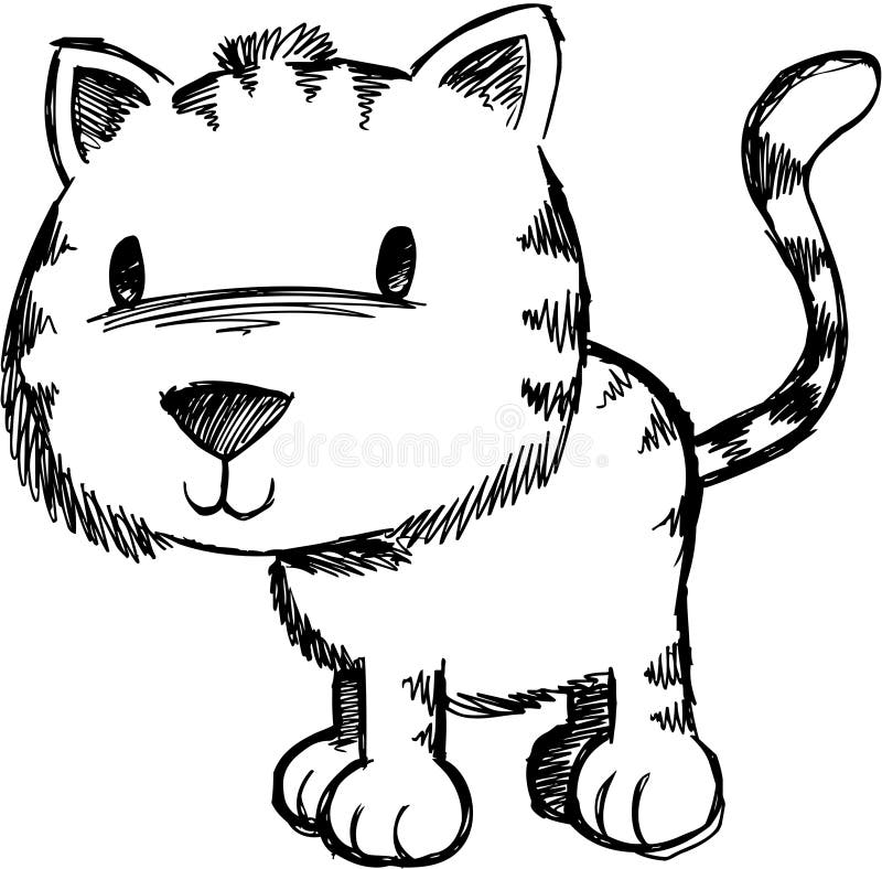 Sketchy Cat Vector Illustration stock illustration