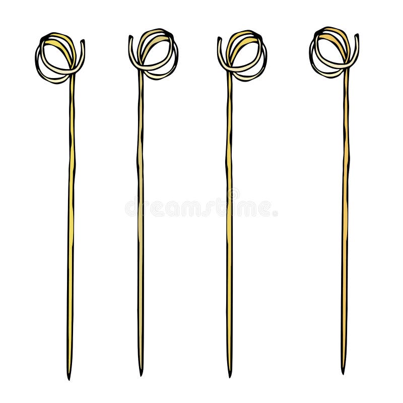 Skewer dla grilla lub przyjęcia koktajlowe Drewniani Bambusowi Skewers wykałaczka Kij dla Canape BBQ lub Prętowy urządzenie Korea royalty ilustracja Skewer dla grilla lub przyjęcia koktajlowe Drewniani Bambusowi Skewers wykałaczka Kij dla Canape BBQ lub Prętowy urządzenie Korea royalty ilustracja
