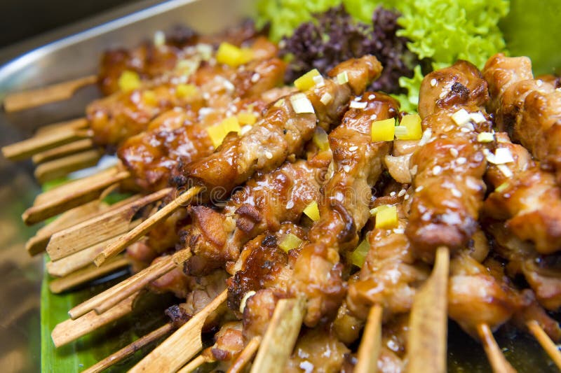 Skewered chicken sticks