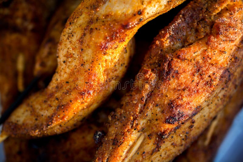 Skewers of Chicken Breast Macro Stock Photo Image of meat, barbecue