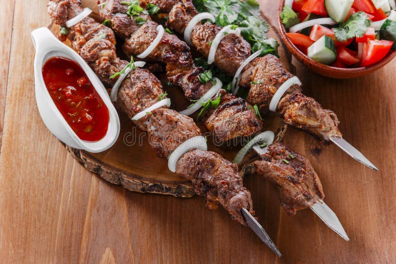Skewers shashlik kebab stock photo. Image of kebab, barbecue 54953234