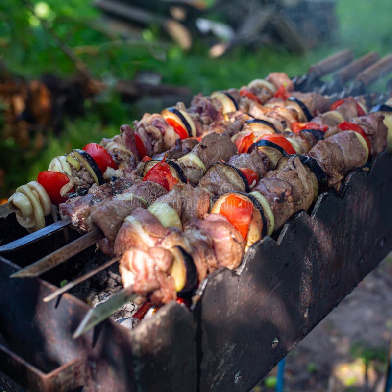 Shashlik Meaning Skewered Meat Originally Made Stock Photo 578462710