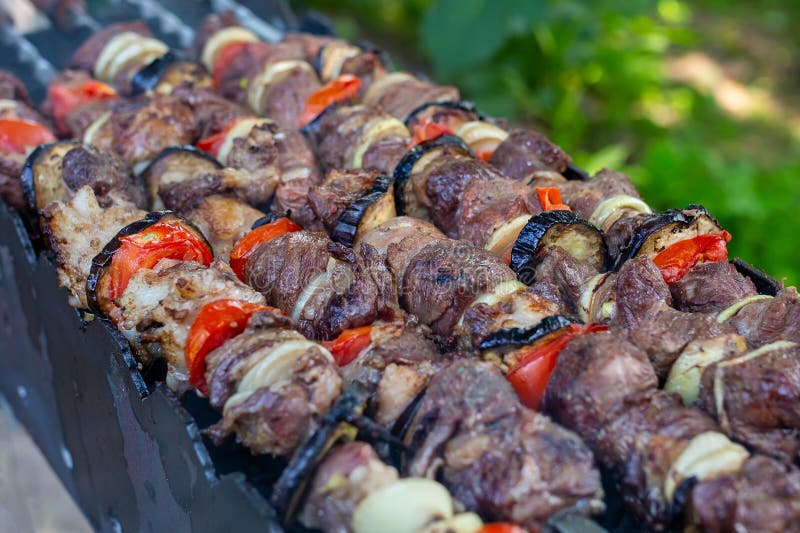 Shashlik or Shashlyk Meaning Skewered Meat Was Originally Made of Lamb.  Stock Photo - Image of culture, lamb: 90891464