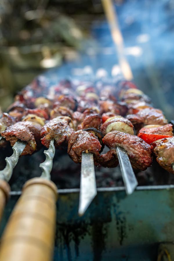 Shashlik Meaning Skewered Meat Originally Made Stock Photo 682149109