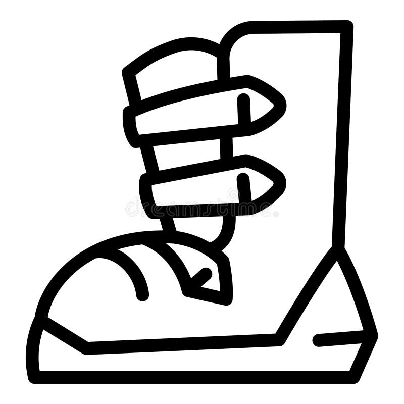 Ski Boot Icon, Outline Style Stock Vector - Illustration of white ...