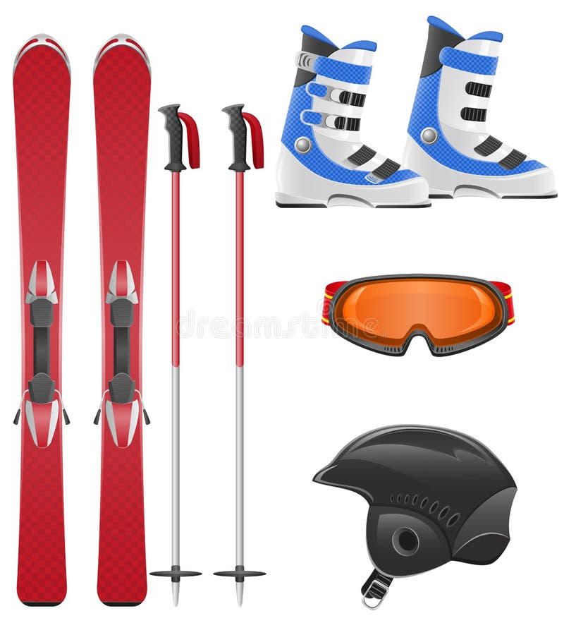 Ski equipment icon set vector illustration stock illustration Ski equipment icon set vector illustration stock illustration