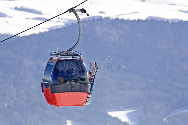 Ski Gondola in Polish Mountain. Stock Image Image of frost, frigid 13900551