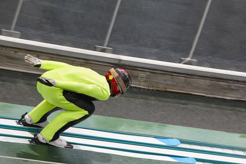 Ski Jump. Artificial Track. Winter Sport Stock Image Image of skier