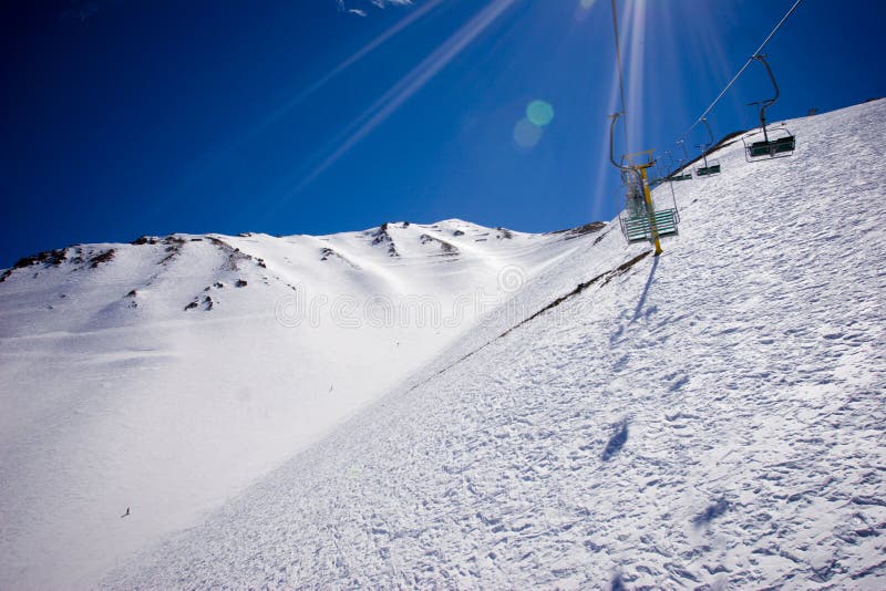 Snow tube rope lift. stock photo. Image of exciting, runs 8661248