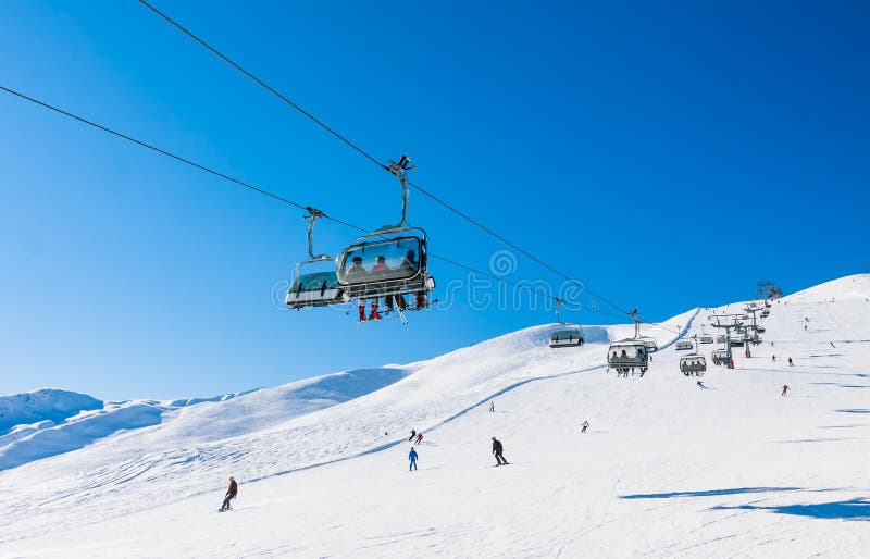 Ski lift. Ski resort Livigno.