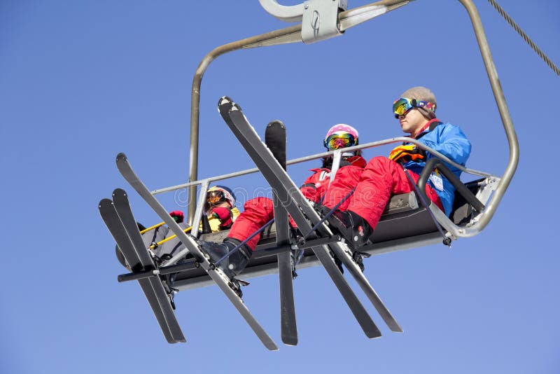 Remontée mécanique à Yong Pyong, Corée image libre de droits