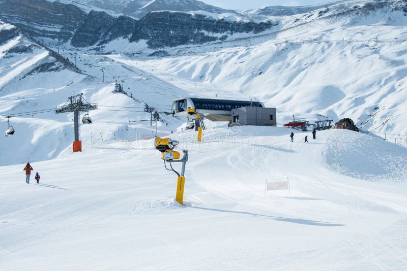 The Ski Lifts in Shahdag Mountain Skiing Resort Stock Photo Image of
