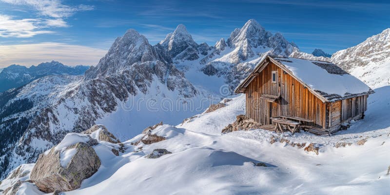 Ski Lodge in the Alps royalty free stock images