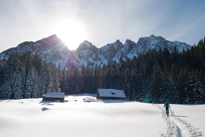 snowy snow with a blue eye. mountain range of heights.