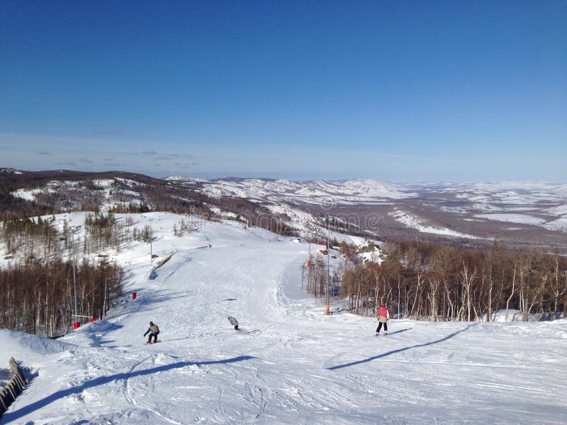 Ski resort Bannoe, Russia stock image. Image of russia - 68744389