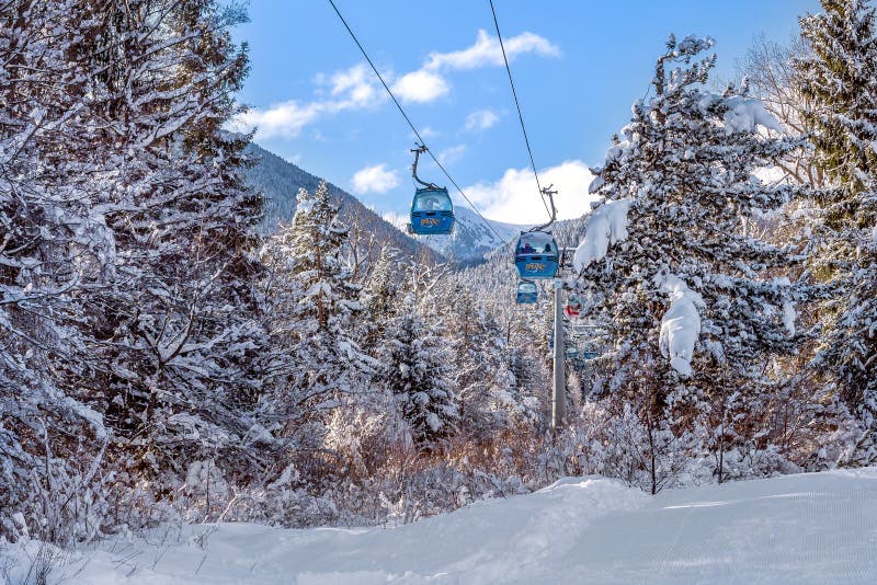 Ski resort Bansko, Bulgaria, cable car