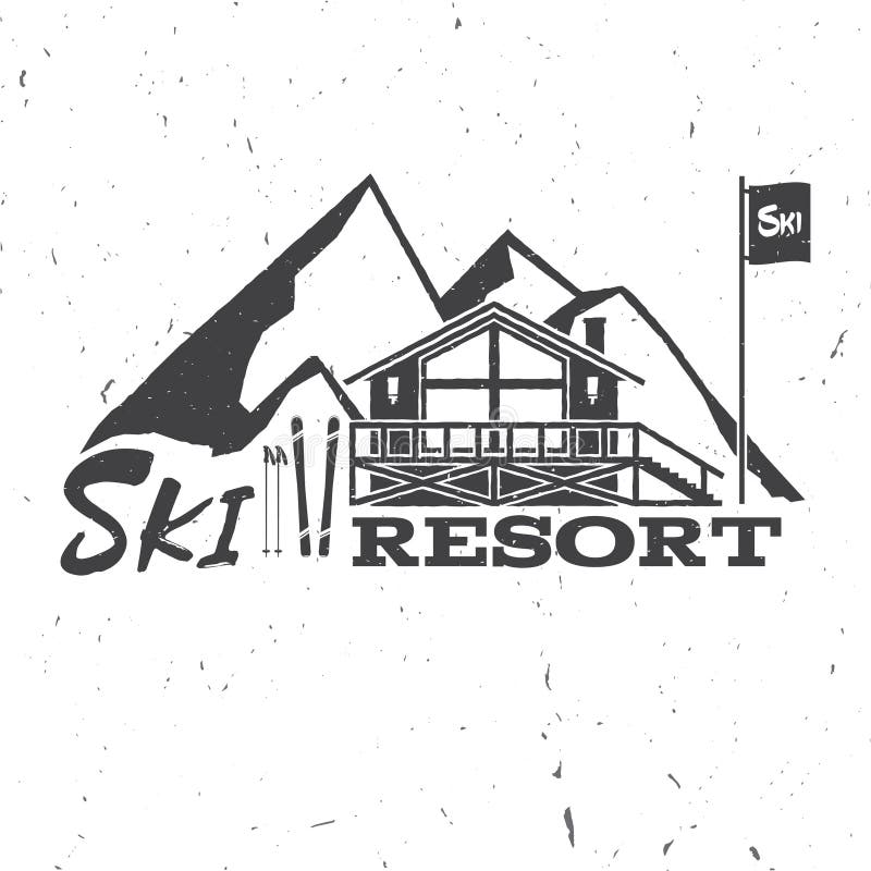 Ski resort concept with ski house.