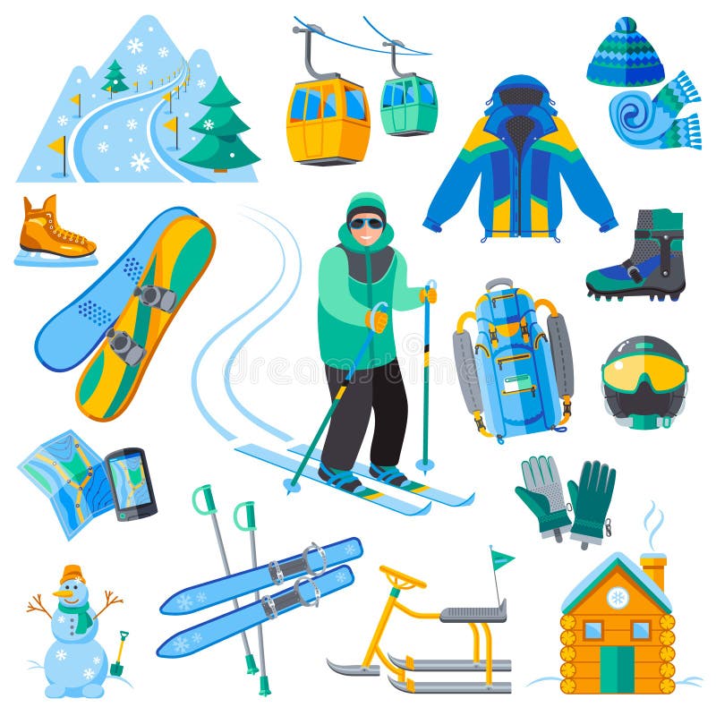 Ski resort icons stock vector. Illustration of recreation - 64566063