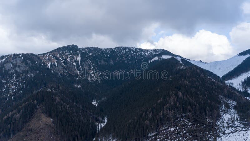 Ski resort Jasna Slovakia mountain aerial drone top view