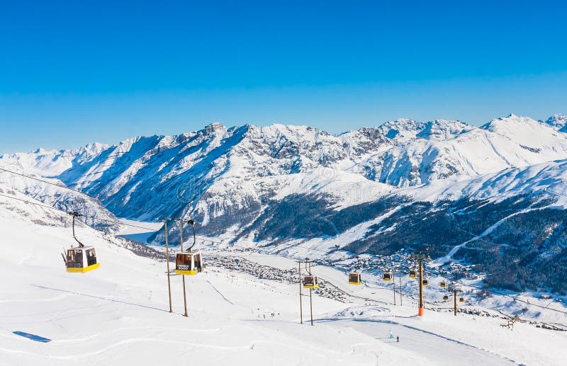 Ski resort Livigno. Italy editorial photo. Image of alta 58266621