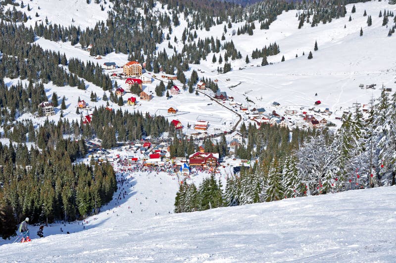 Ski resort in the mountains