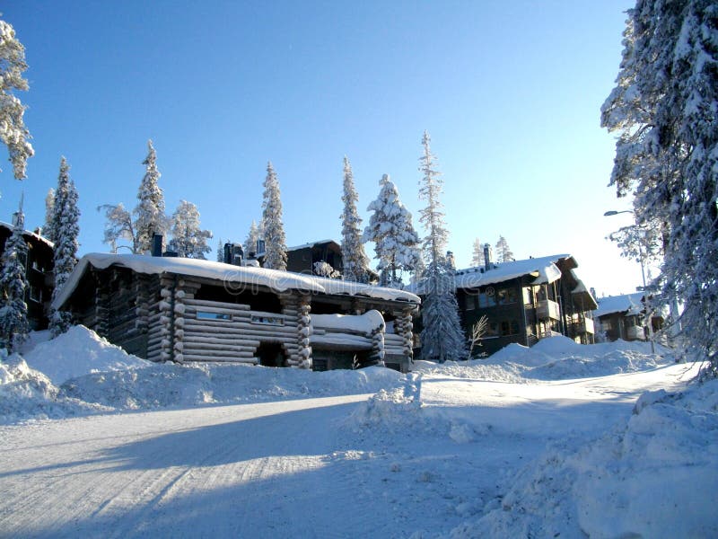 Skiresort Ruka Finland stock photo. Image of landscape 132911078