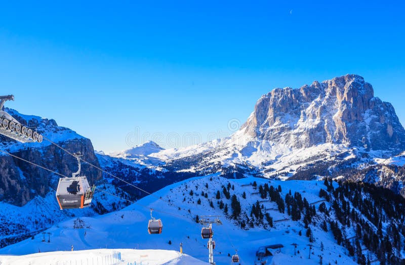 Ski Resort of Selva Di Val Gardena, Italy Editorial Photo Image of