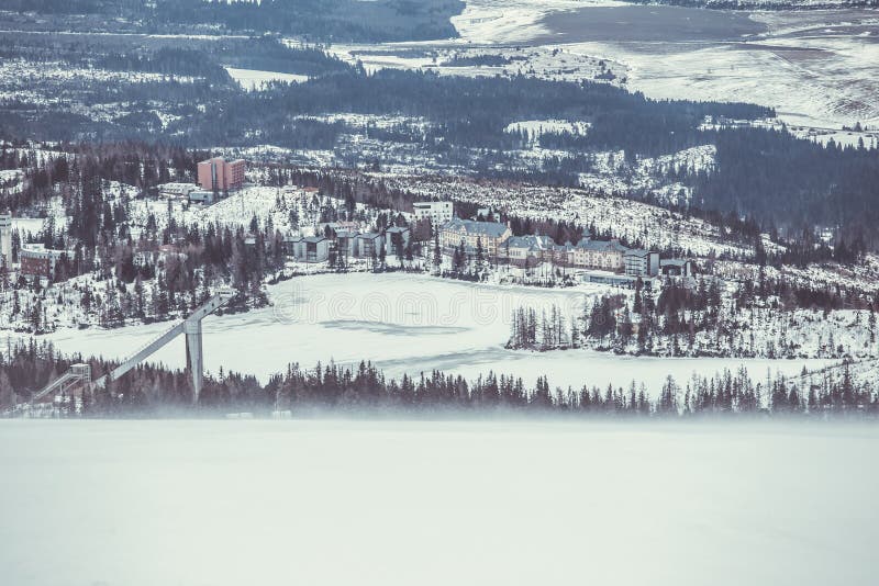 Ski resort in winter