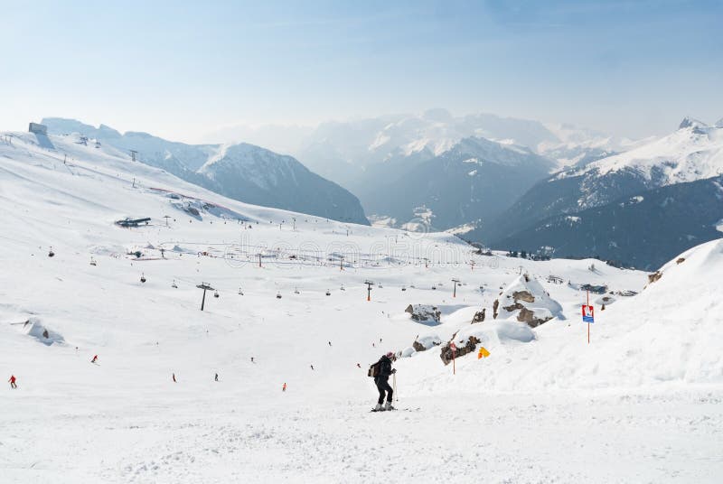 Ski Run Slope Downhill Wide Broad Mountain Stock Image Image of