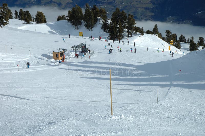 Ski slope an lift stock photo. Image of winter, view 38366726