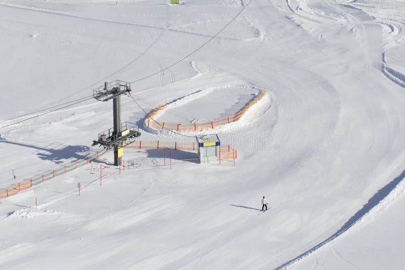 Ski slope with ski lift