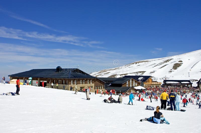 Ski slopes of Prodollano ski resort in Spain
