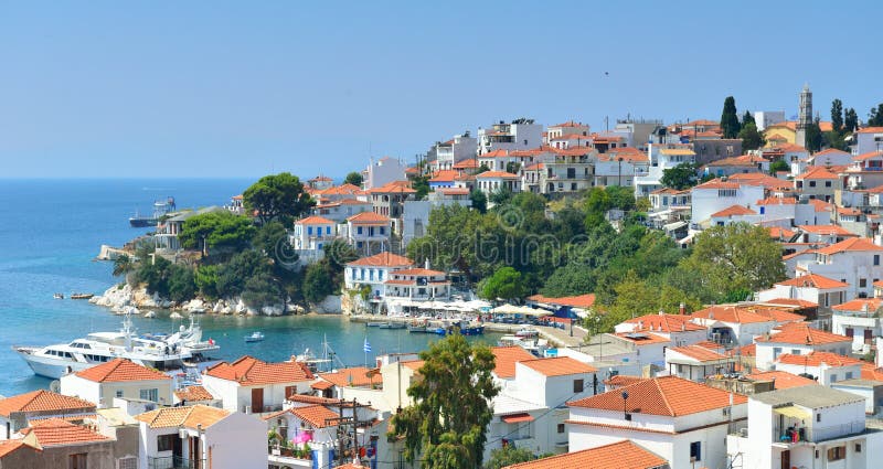 Skiathos Town Greece royalty free stock photos