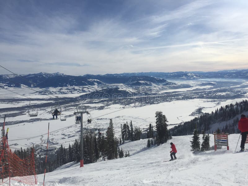 Skidar platsen i Jackson Hole royaltyfri bild Skidar platsen i Jackson Hole royaltyfri bild