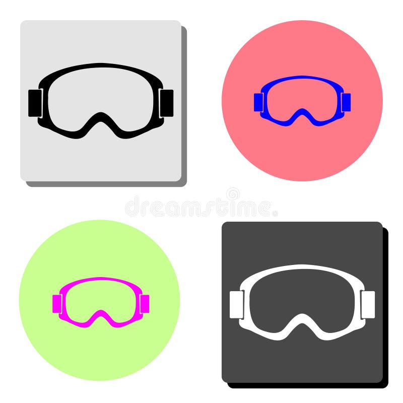 Skiing Mask. Flat Vector Icon Stock Vector - Illustration of icon ...