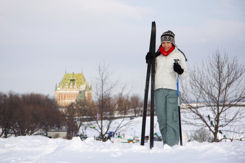 Skiing in Quebec City stock image. Image of freedom, nature 7960593