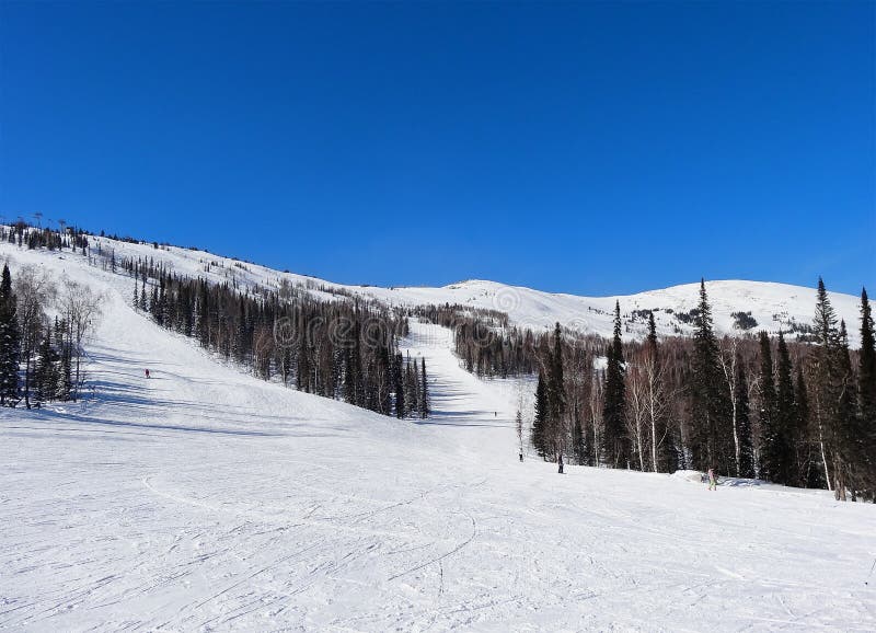 Skiing resort of Sheregesh stock image. Image of slope - 42752881