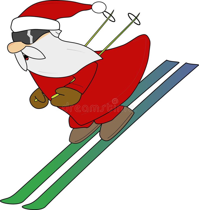 Skiing Santa Royalty Free Stock Image - Image: 284056