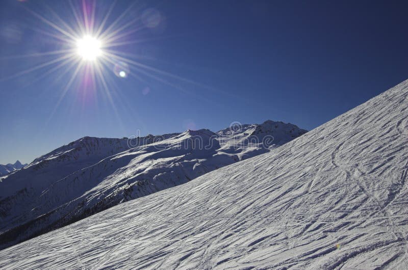 Skiing in the Switzerland alps