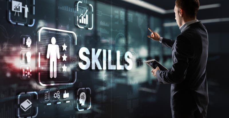 Skills Learning Personal development Finance Competency Business concept royalty free illustration
