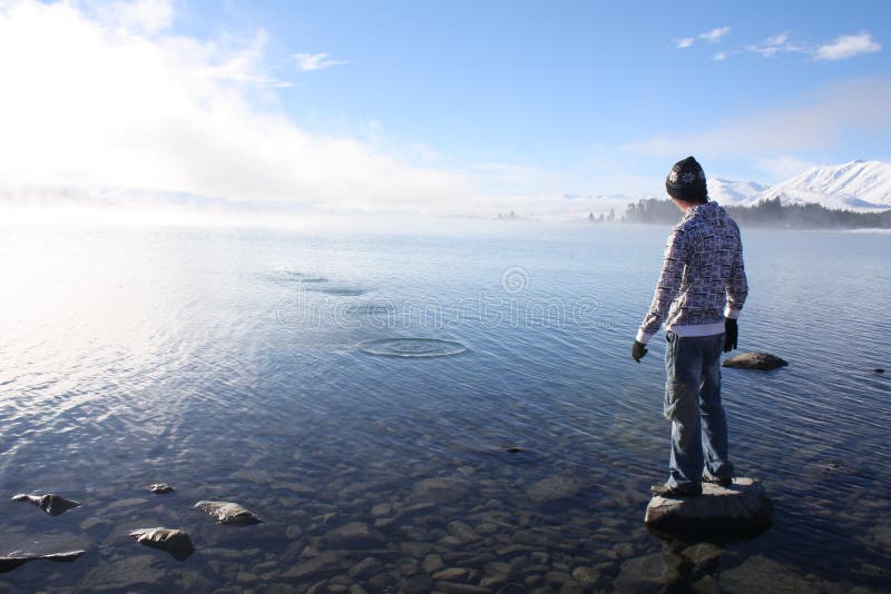 Skimming stones stock image. Image of blue, rock, zealand 16781253