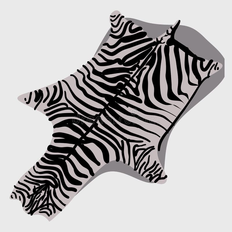 Skin Rug Zebra, Cartoon Style Stock Vector Illustration of reserve, print 69763410