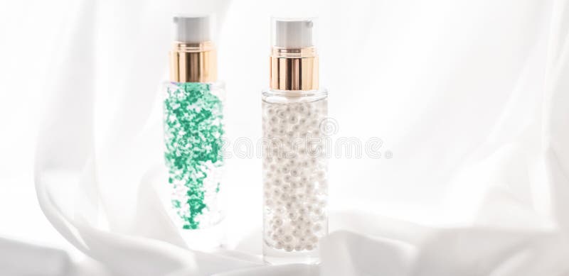 Skincare serum and make-up primer gel bottle, moisturizing lotion and lifting cream emulsion, anti-age cosmetics for luxury beauty.