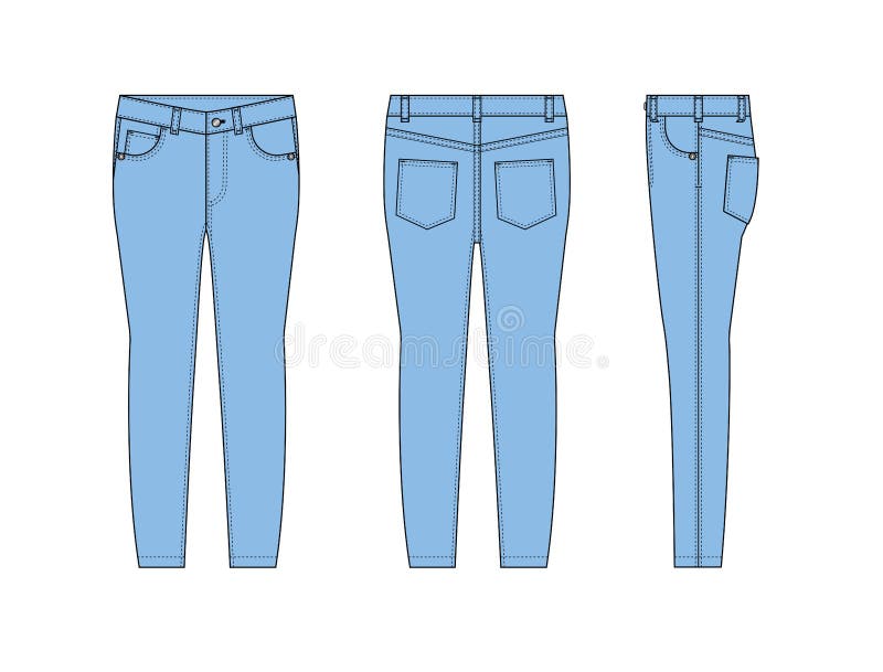 Skinny Jeans Pants Vector Template Illustration | Blue Stock Vector ...